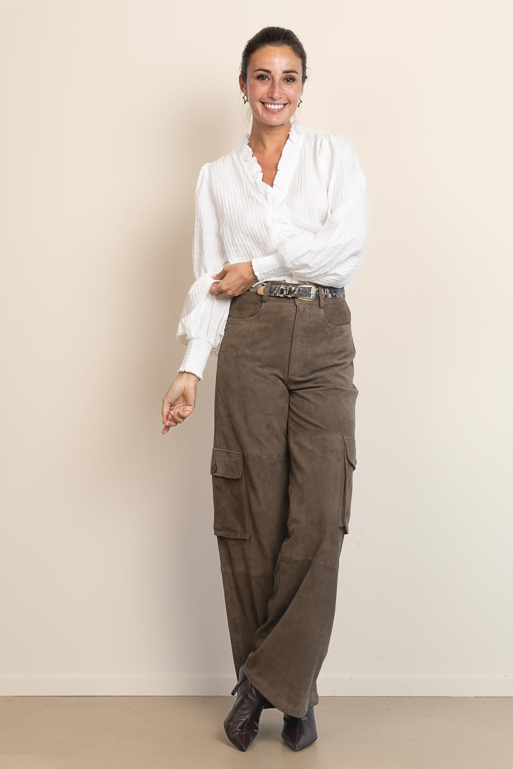 Co’couture Shina CC Rüschen Viskose-Bluse – Naturweiß