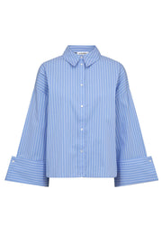 Co'couture Bianca Hemd mit weiten Manschetten – Hellblau