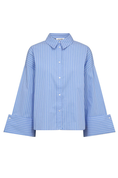 Co'couture Bianca Hemd mit weiten Manschetten – Hellblau