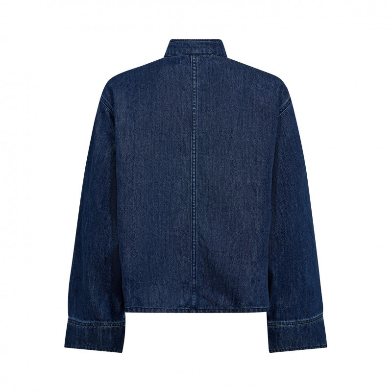 Co'couture Azmina CC Jeansbluse mit Knopfleiste – Denimblau