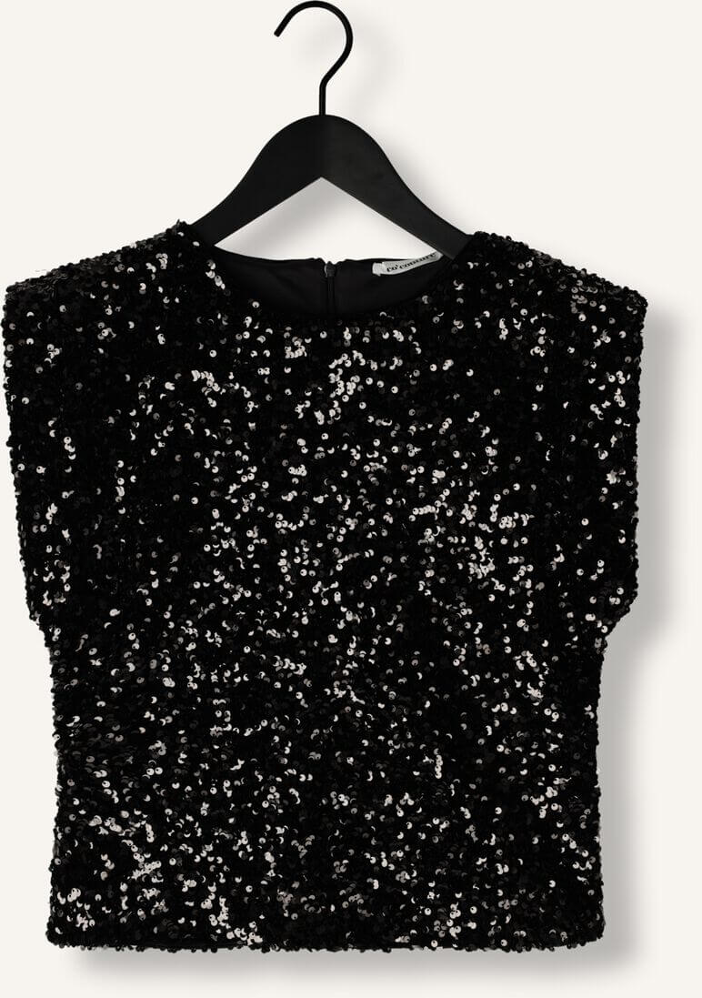 Co'couture Roslyn CC Pailletten-Top – Schwarz