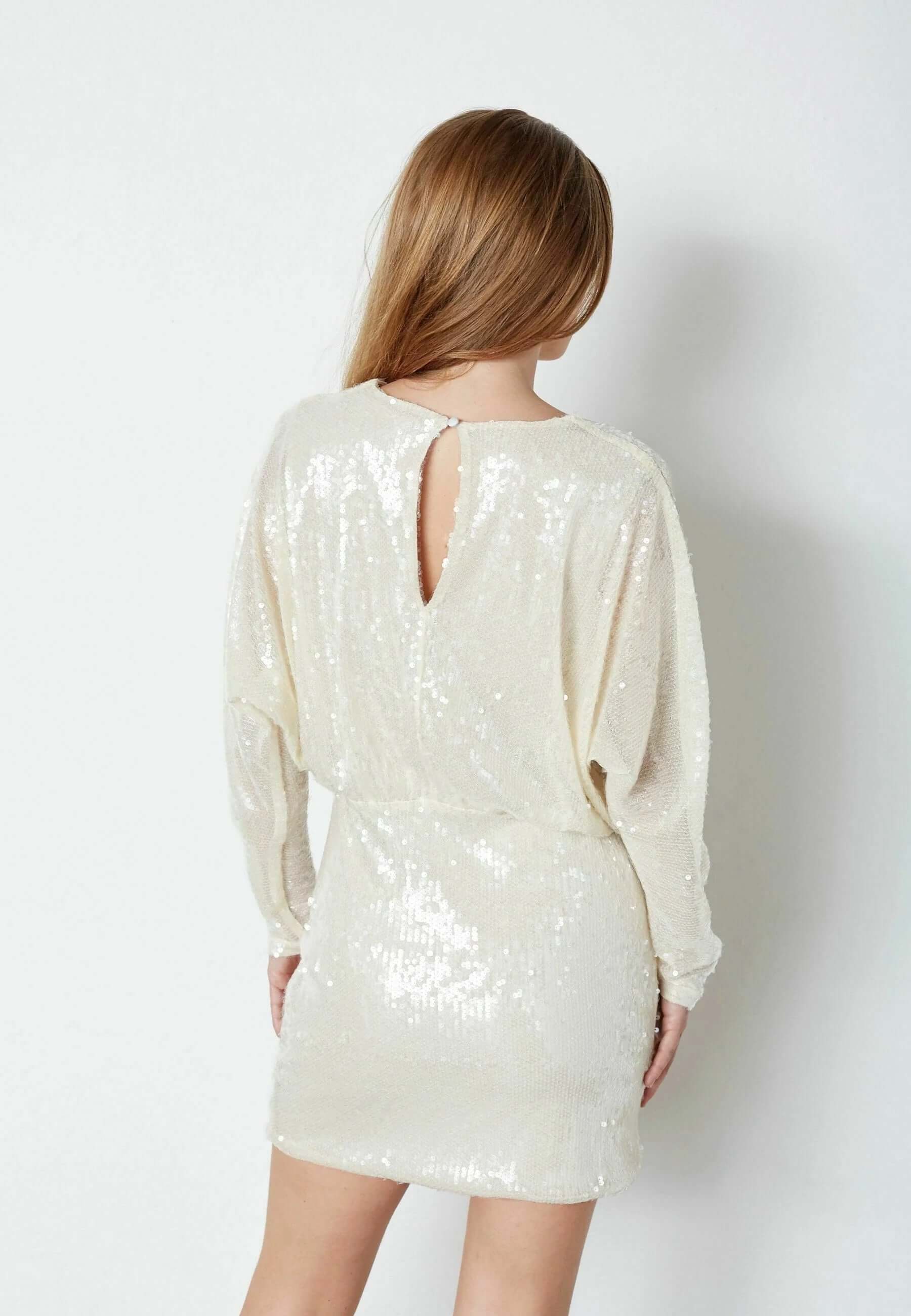 Co'couture Serafin CC Paillettenkleid – Elfenbein