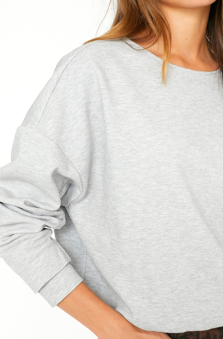Co'couture Dengi Sweatshirt mit offenem Rücken – Graumelange