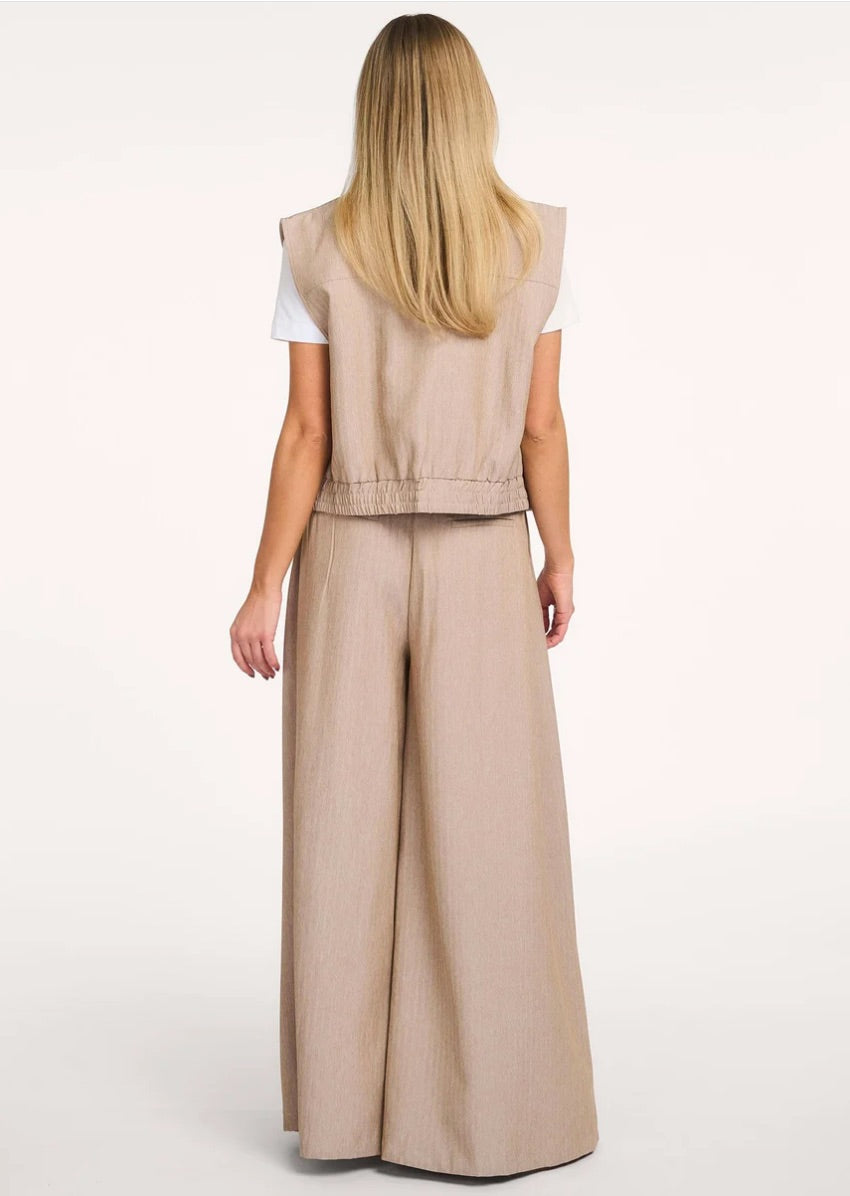 Co'couture Marlo CC lange Wide-Leg-Hose – Sand