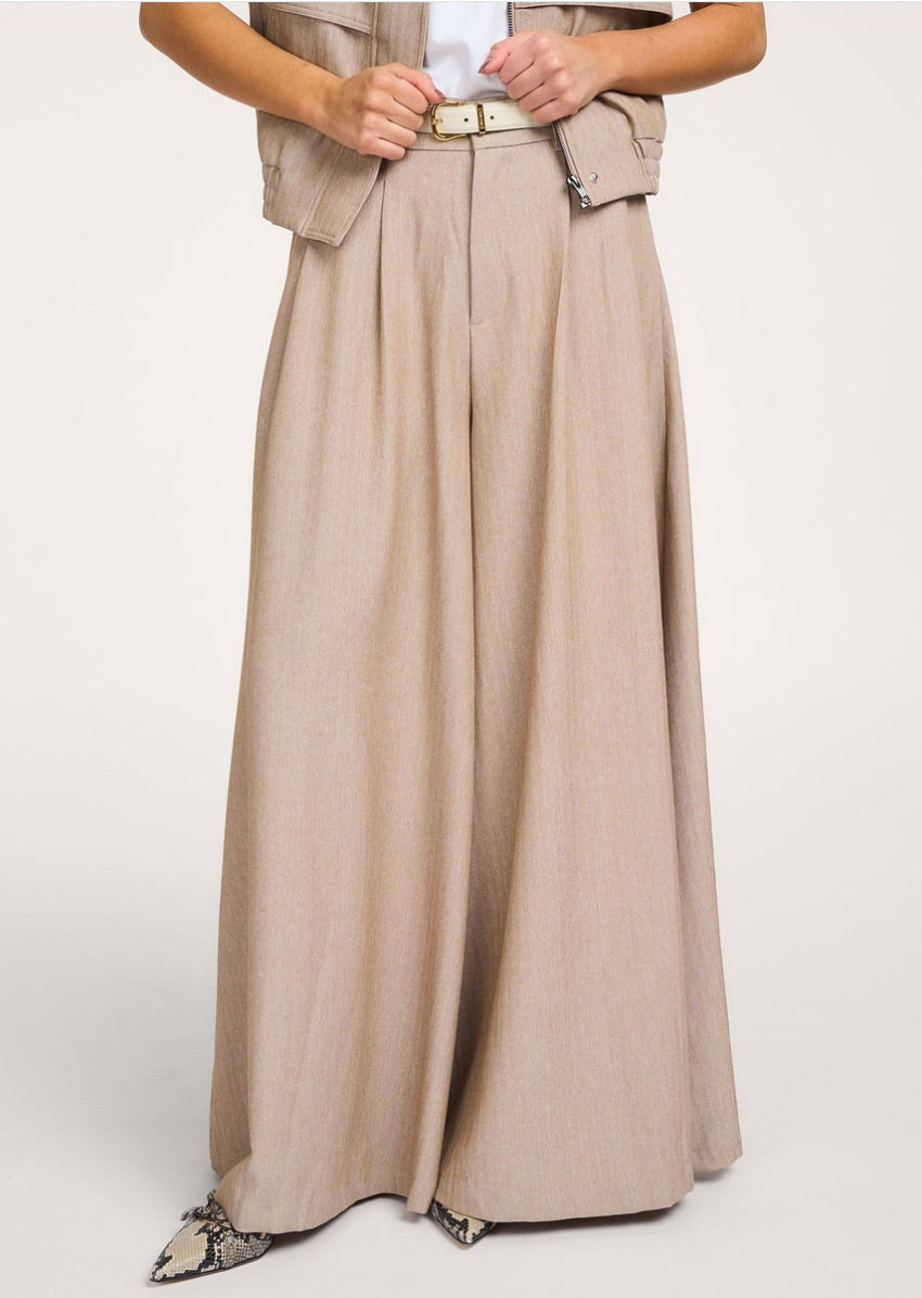 Co'couture Marlo CC lange Wide-Leg-Hose – Sand