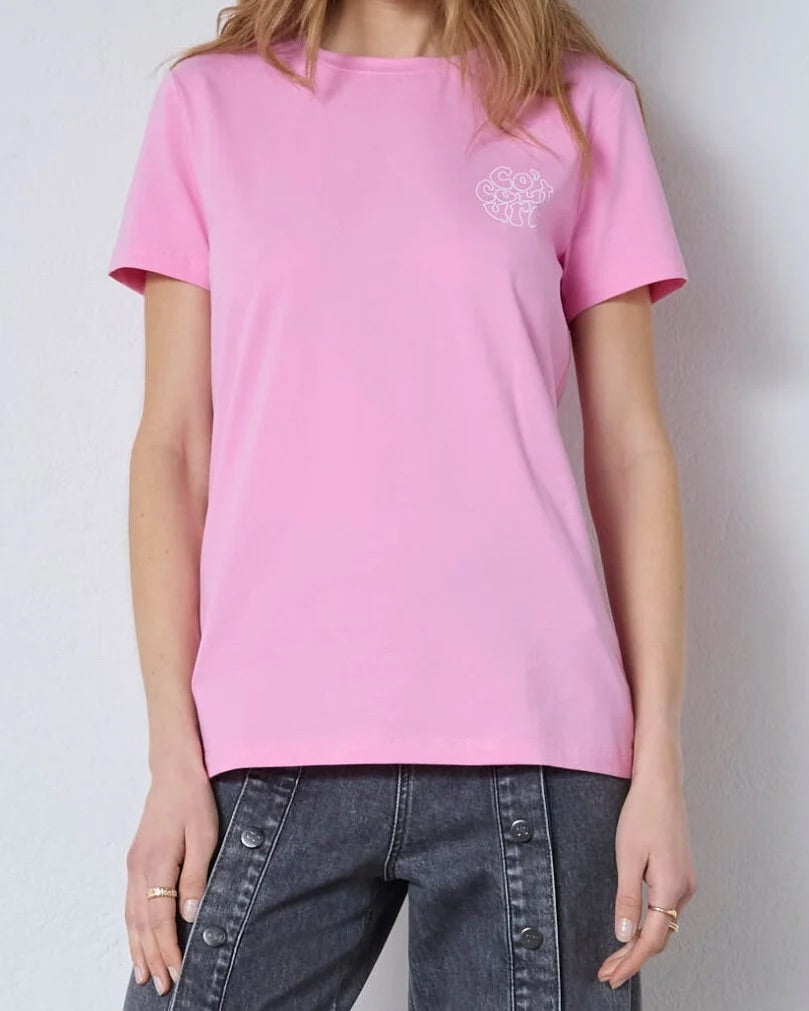 Co'couture Petite CC Logo-T-Shirt – Zuckerwattenrosa