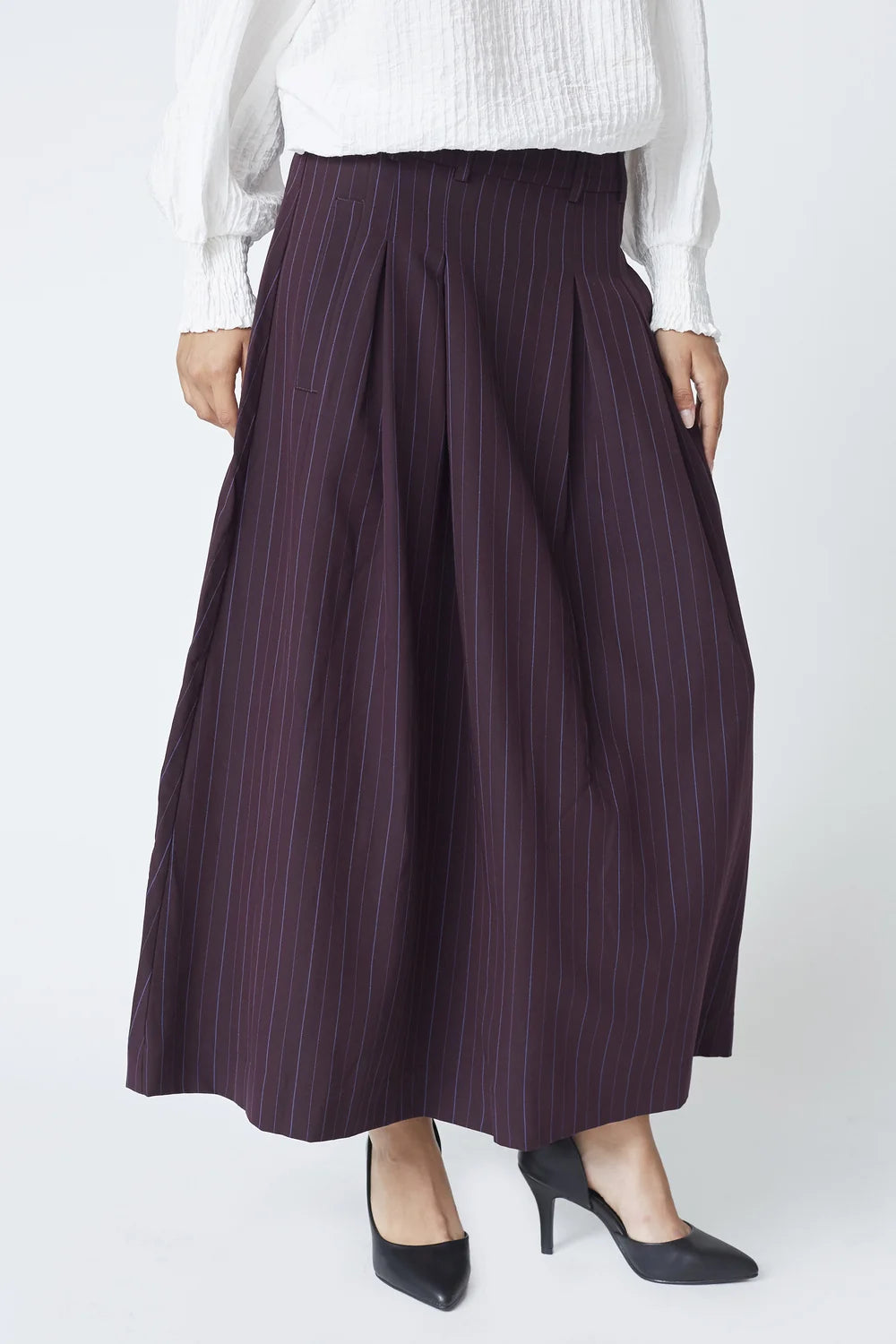 Co'couture Anya CC Trinny Plisseerock – Pflaume