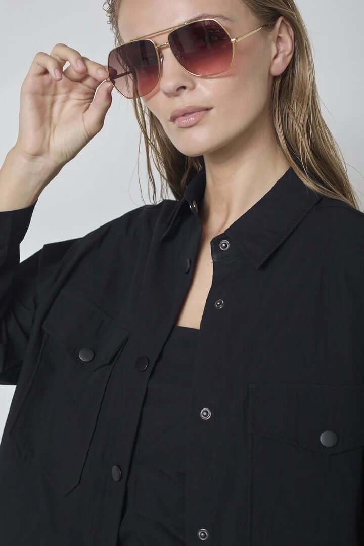 Co'couture Acasia CC Langarmhemd – Schwarz