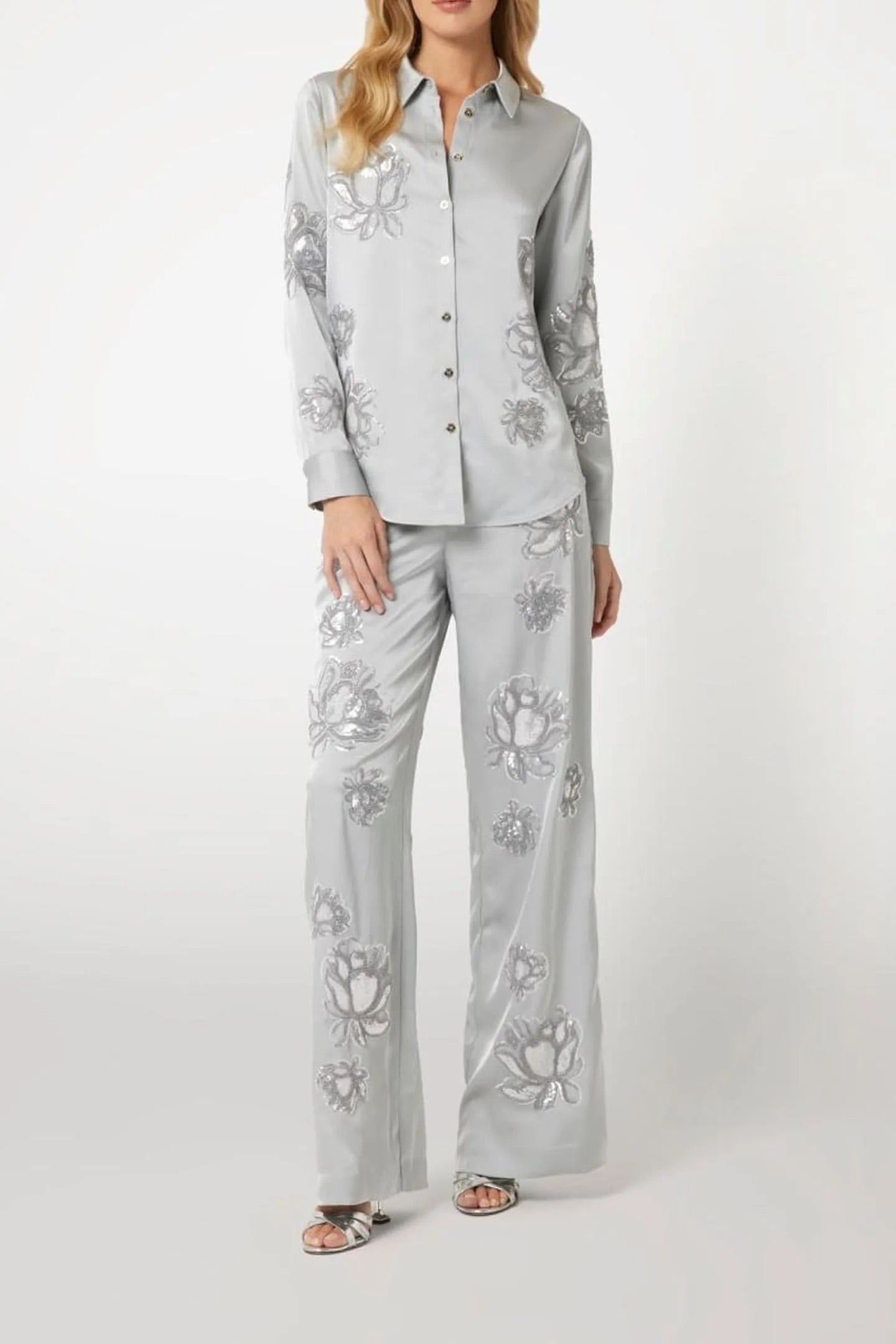 Marciano by Guess Gwen Embro Pant - Calm Sands Multi, elegant embroidered pants, women's fashion, designer clothing outlet.