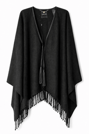 Marciano by Guess Wool Blend Fringed Cape – Schwarz