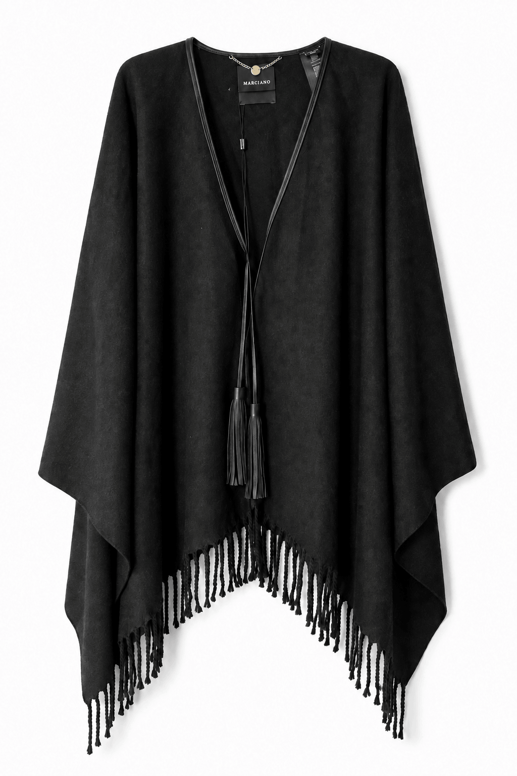Marciano by Guess Wool Blend Fringed Cape – Schwarz