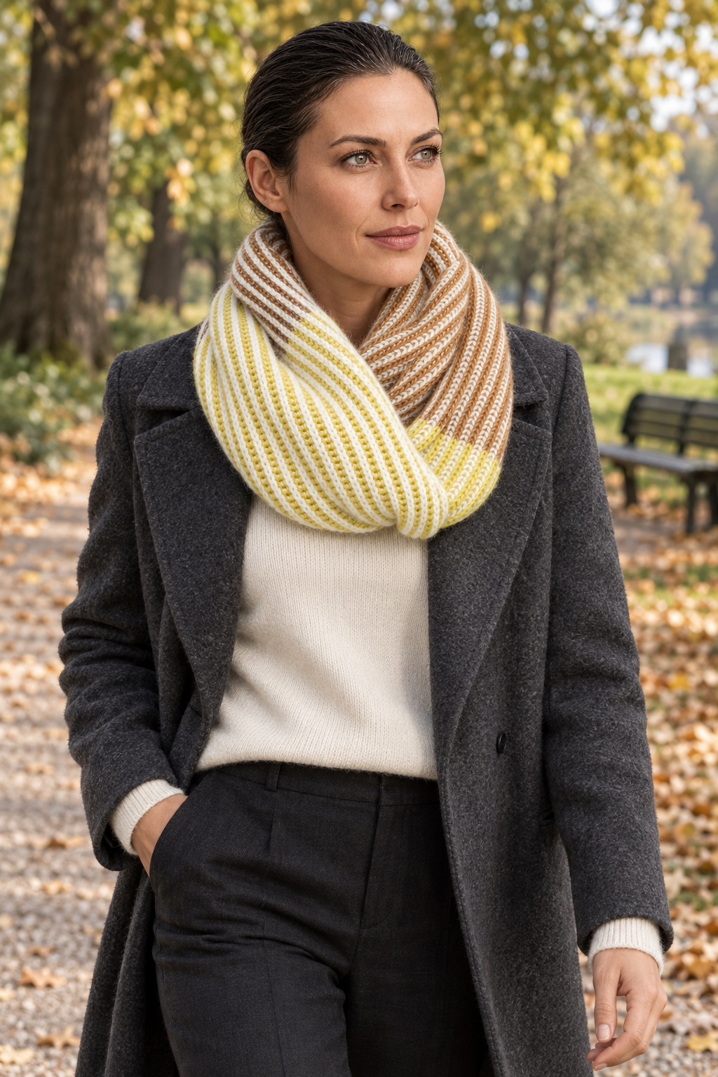 s.Oliver Women's Striped Cotton-Blend Snood