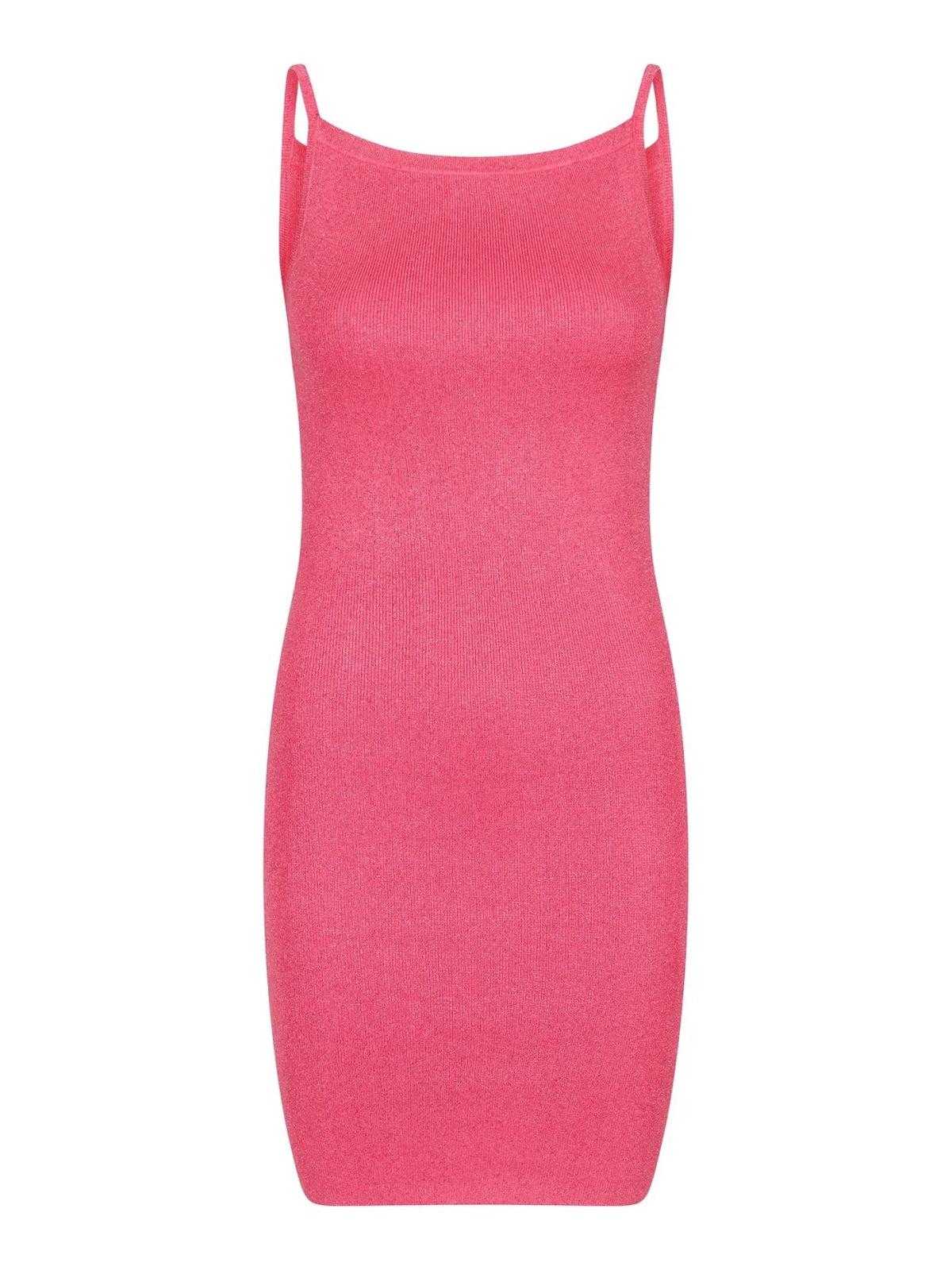 Neo Noir Contima figurbetontes Rippstrick-Minikleid in Glitzerrosa