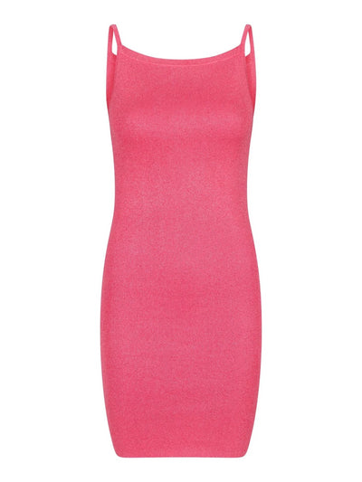 Neo Noir Contima figurbetontes Rippstrick-Minikleid in Glitzerrosa