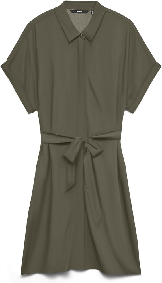 Vero Moda VMEASY JOY Hemdblusenkleid – Khaki