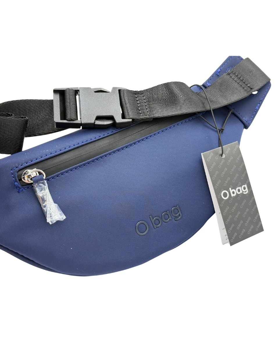O bag Belt Bag – Marineblaue Bauchtasche mit schwarzem Riemen