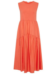 Ärmelloses Stufenkleid Sorbet Kato – Korallenrosa