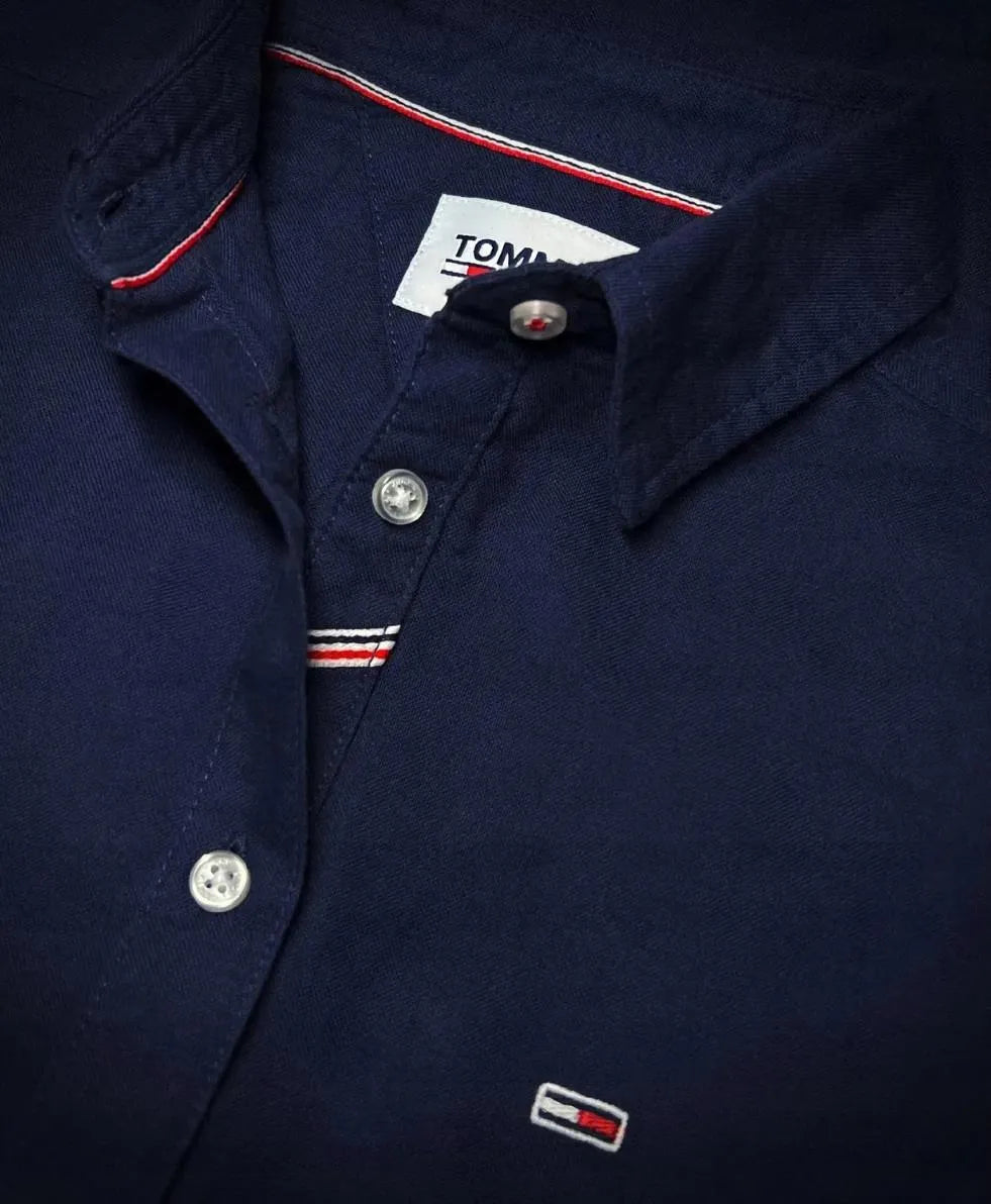 Tommy Jeans Damen-Oxfordhemd (DW0DW13152 424, Marineblau) 