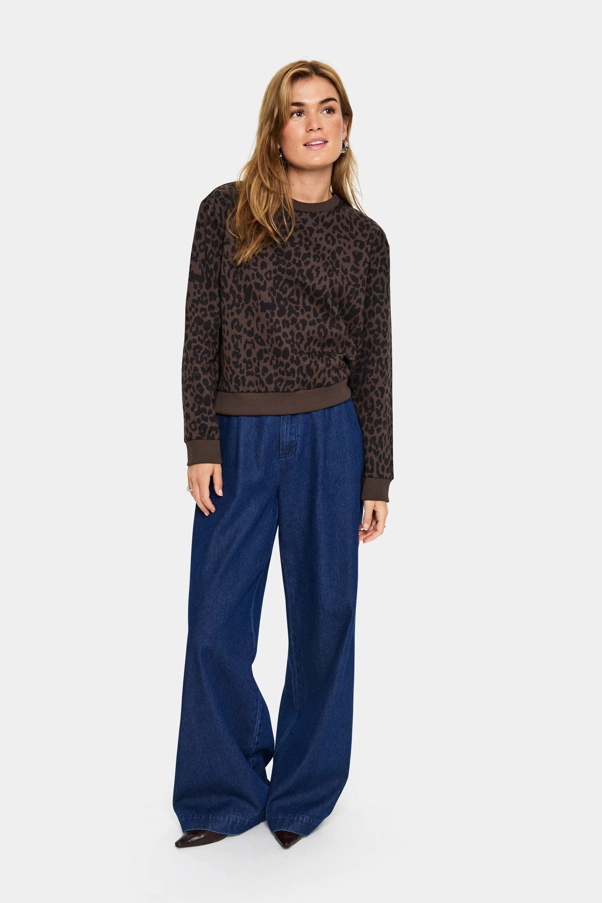 Saint Tropez ZHERRY Sweatshirt - Schokoladenbraun Leopard