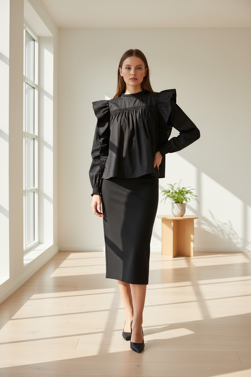 Cotton Crisp Frill Blouse – Interiőr