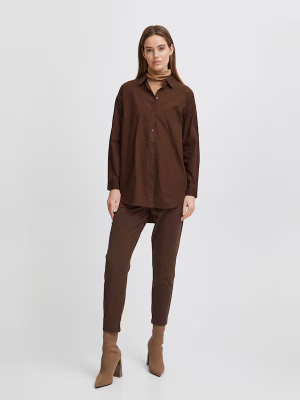 b.young BYGamze Oversized Tunikahemd - Dunkelbraun