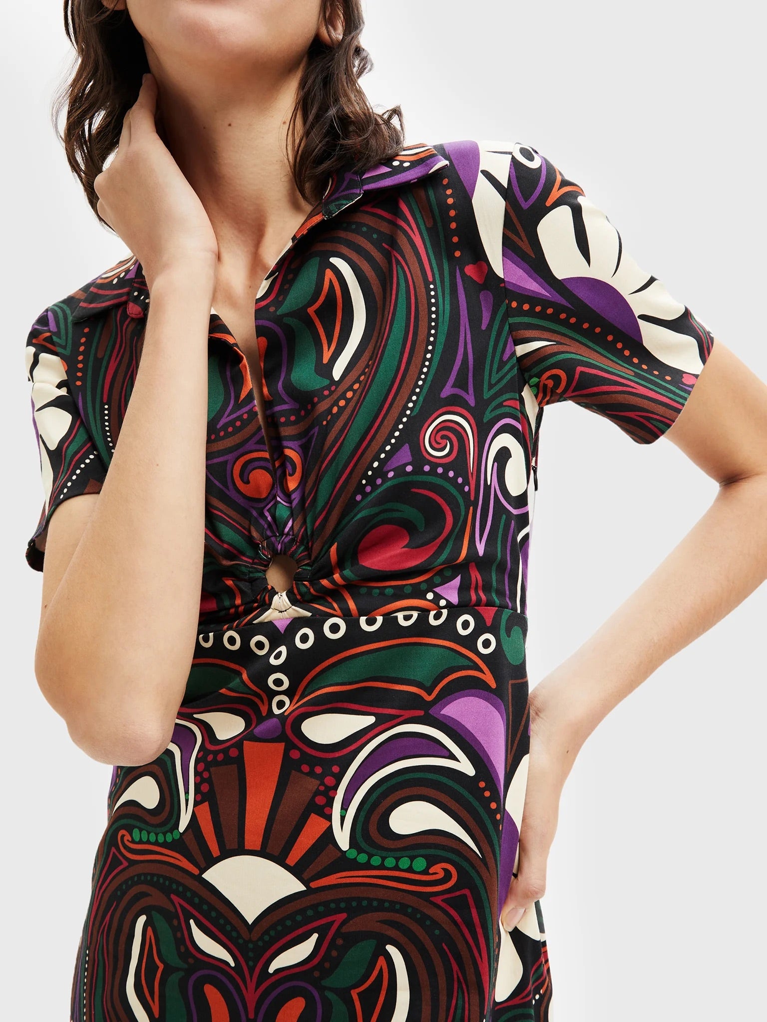 Desigual Celia Mini-Kleid mit Tribal-Print – Mehrfarbig