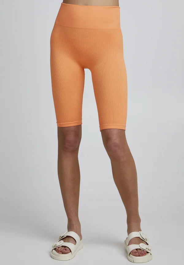 JC Sahana Nahtlose gerippte Radlerhose – Muskmelon