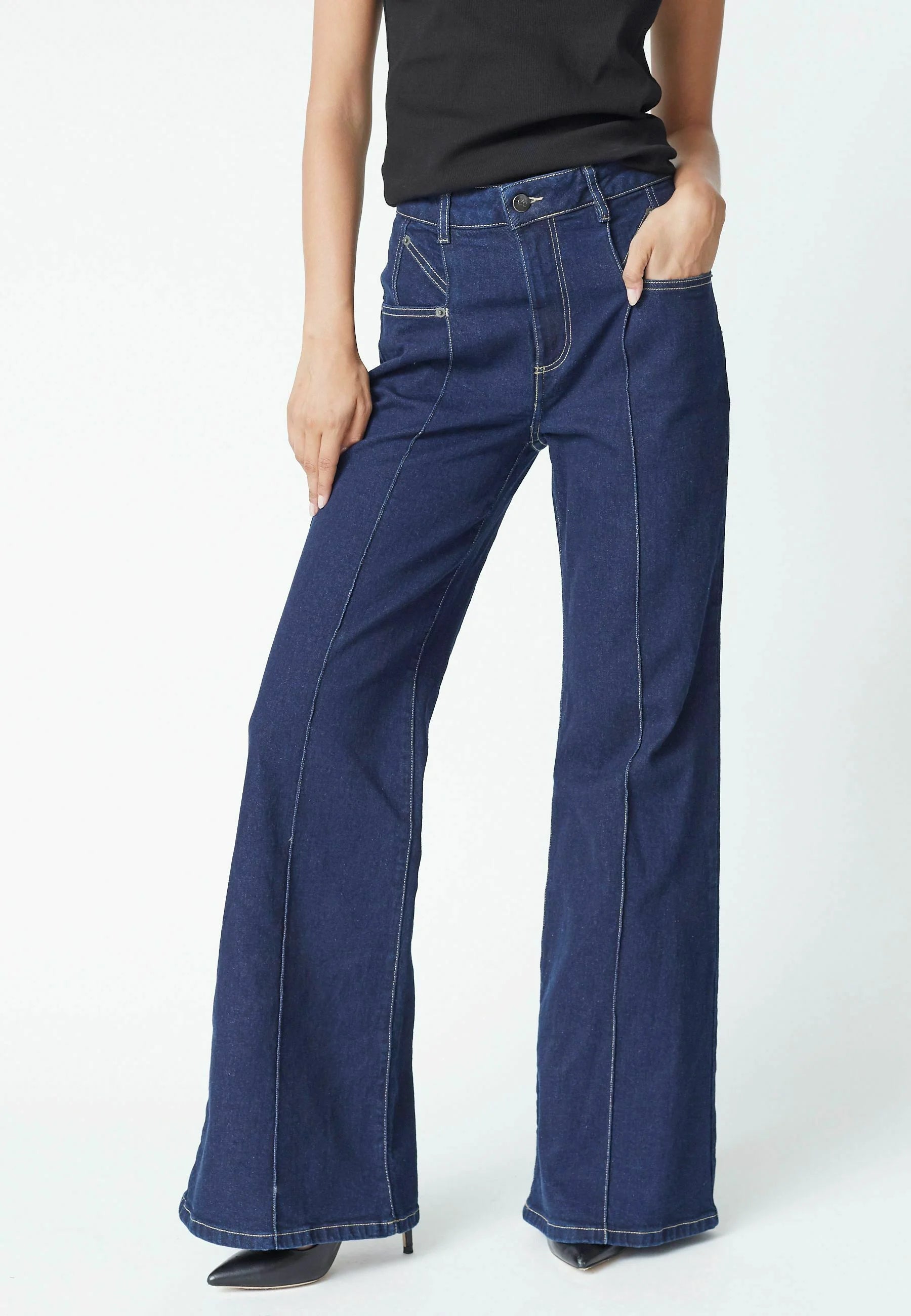 Co'couture Theo CC Flared-Jeans – Dunkler Denim