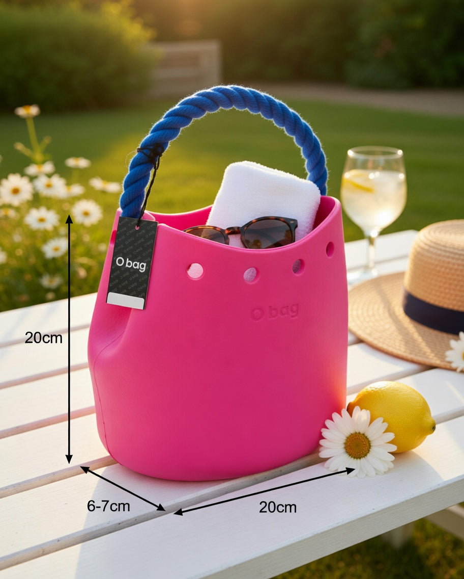 O bag Rosa Bucket Bag – Blauer Seilhenkel