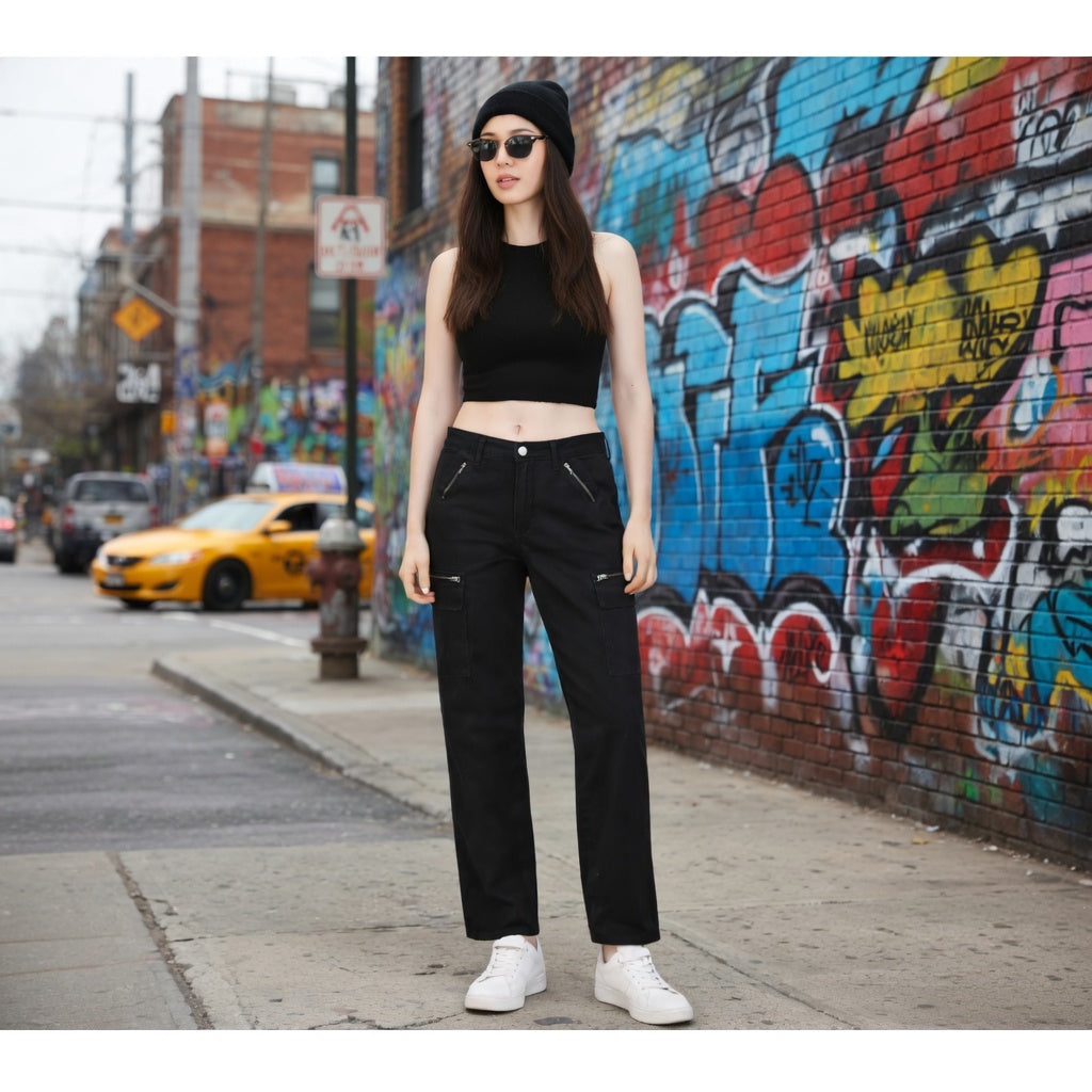 Pulz Jeans Rosita Pocket Pants – Schwarz