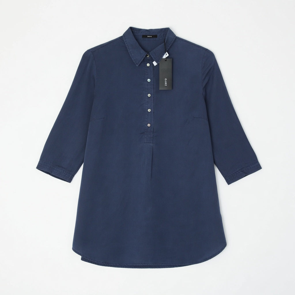 Zero Navy Hemdblusenkleid – 3/4-Arm Sommer Mini