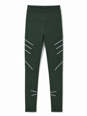 Guess Dunkelgrüne High-Waist Sport Leggings – Reflektierendes Detail