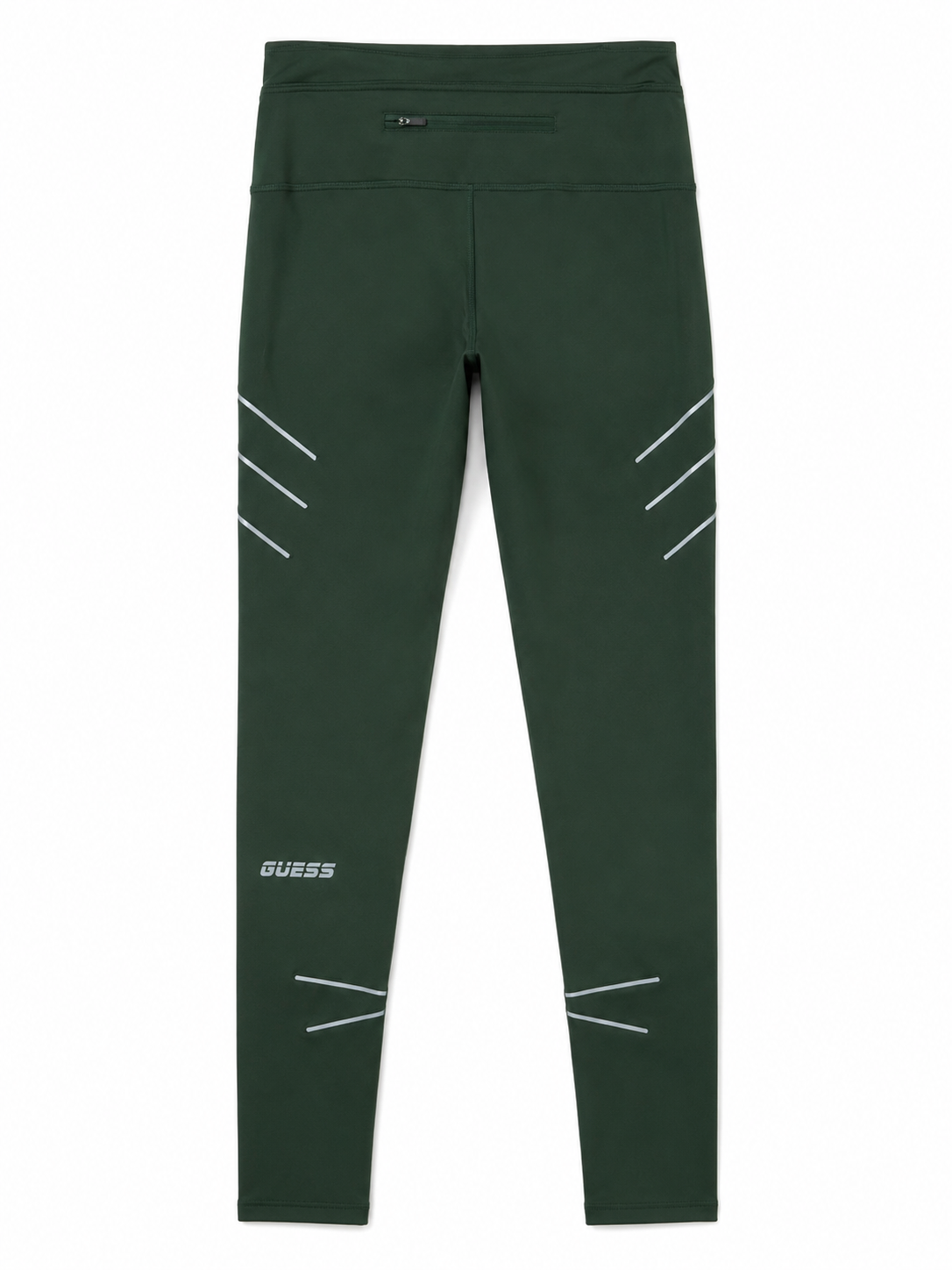 Guess Dunkelgrüne High-Waist Sport Leggings – Reflektierendes Detail | Damen