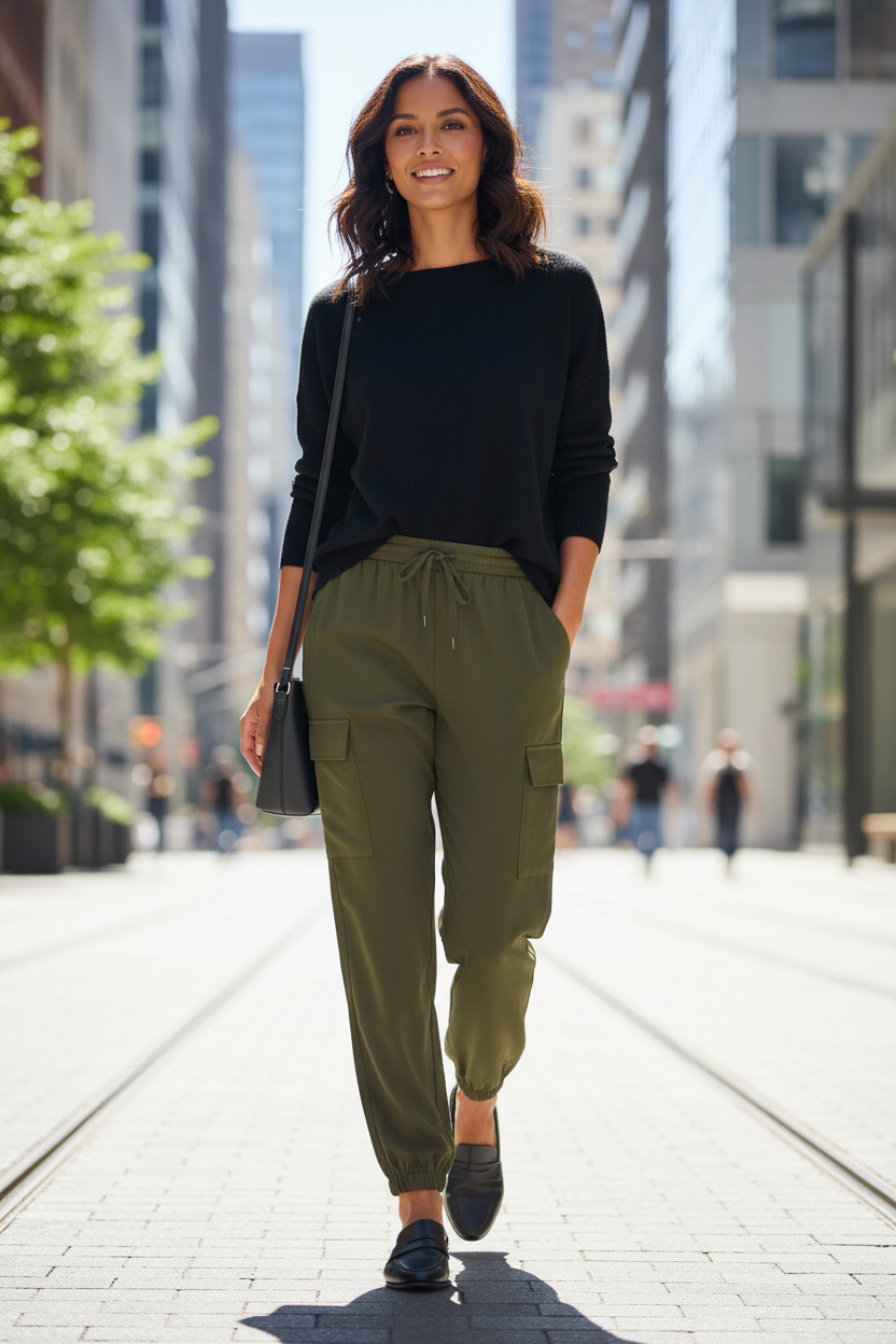 Fransa Fxcargo Cargo-Jogginghose – Olivgrün