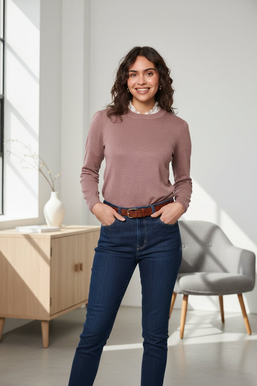 Saint Tropez MilaSZ Sweater Dusty Rose - lifestyle shot 1