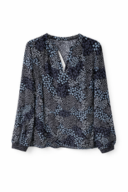 Saint-Tropez-Bluse mit Polka-Dots und Bindekragen – Schwarz & Weiß