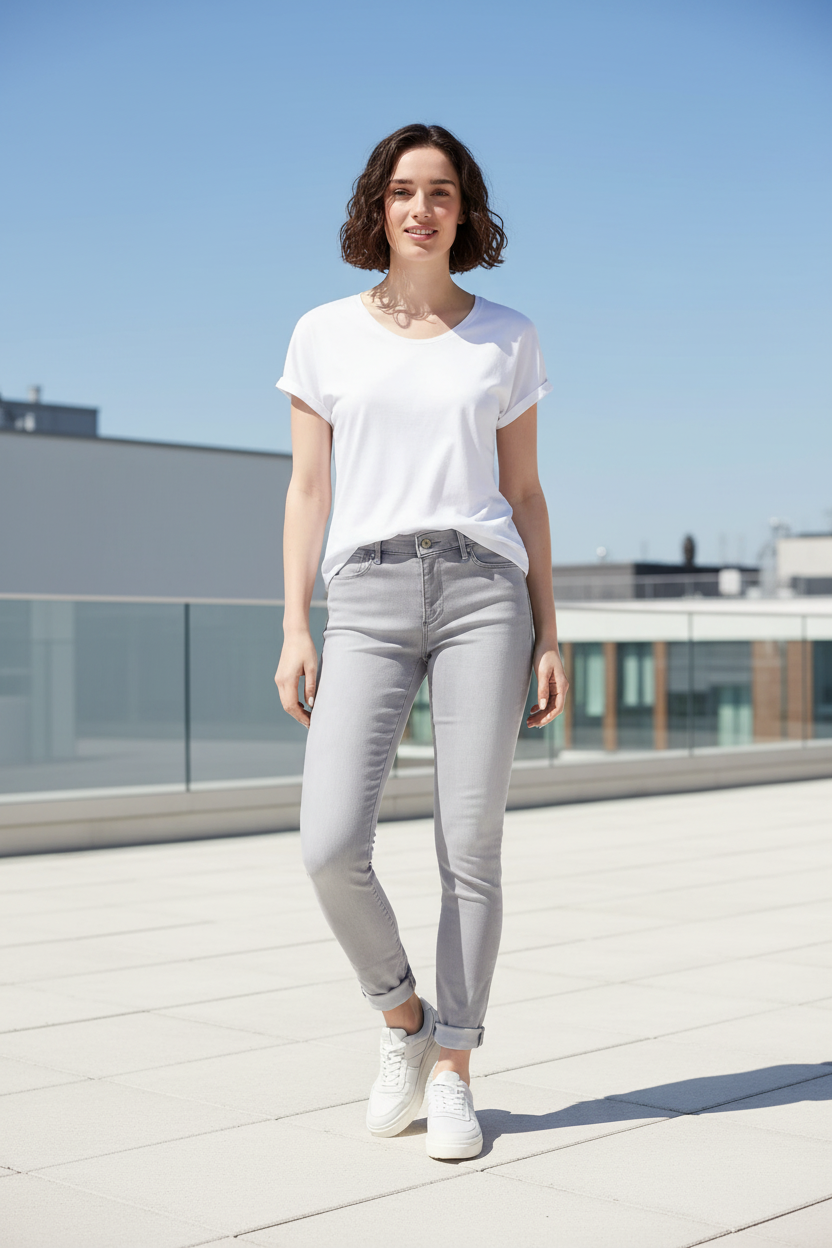s.Oliver Izabell Damen-Skinny-Jeans – Hellgraue Waschung