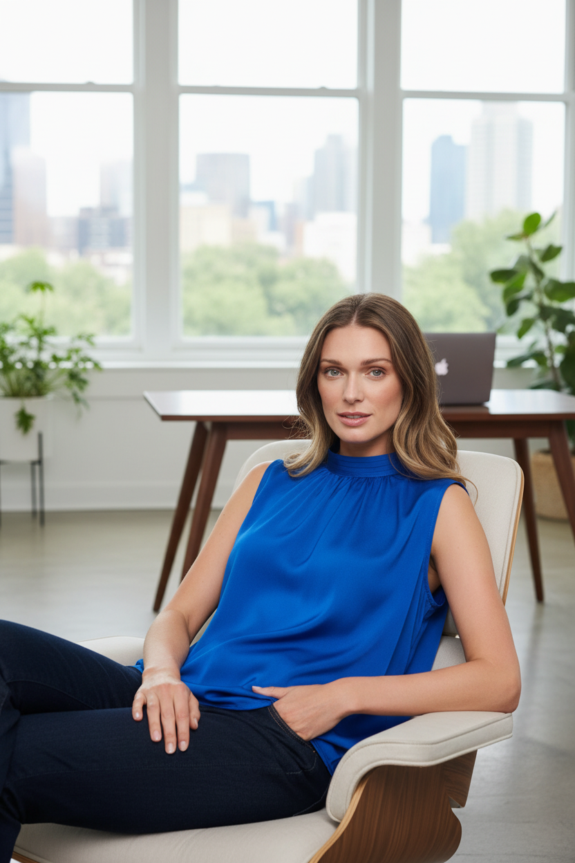 Saint Tropez AileenSZ Blouse - lifestyle photo indoor setting