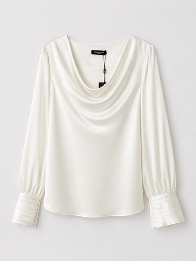 Marciano by Guess Satinbluse mit Wasserfallausschnitt – Creme