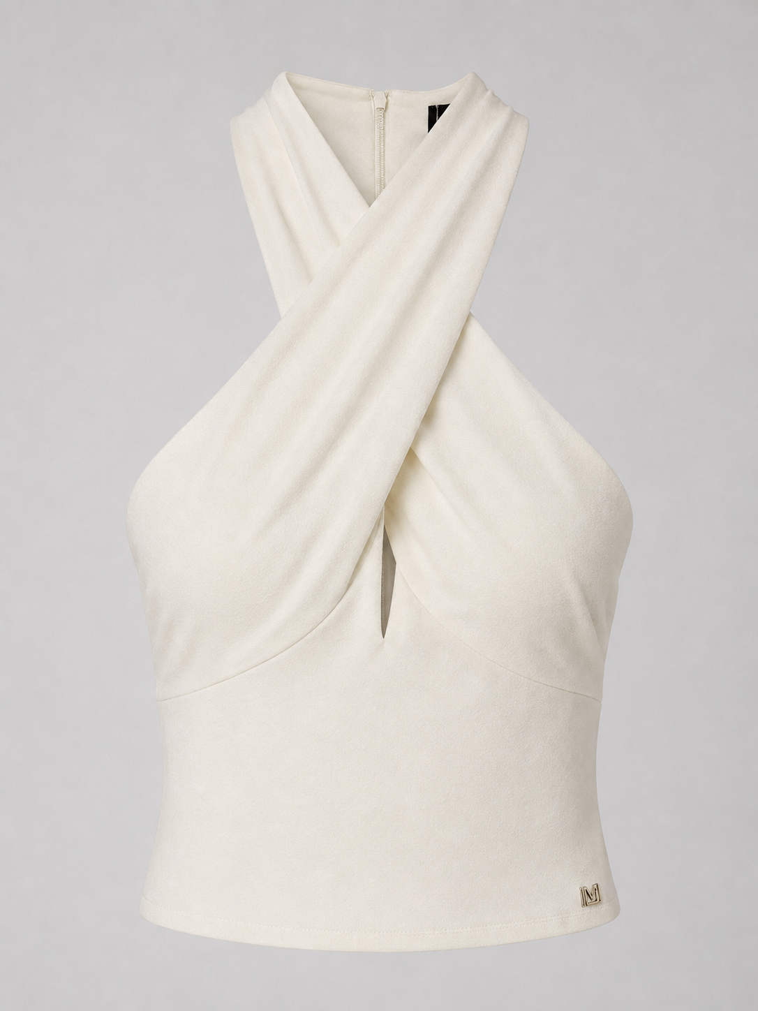 Marciano by Guess Neckholder-Top mit gekreuztem Ausschnitt – Creme