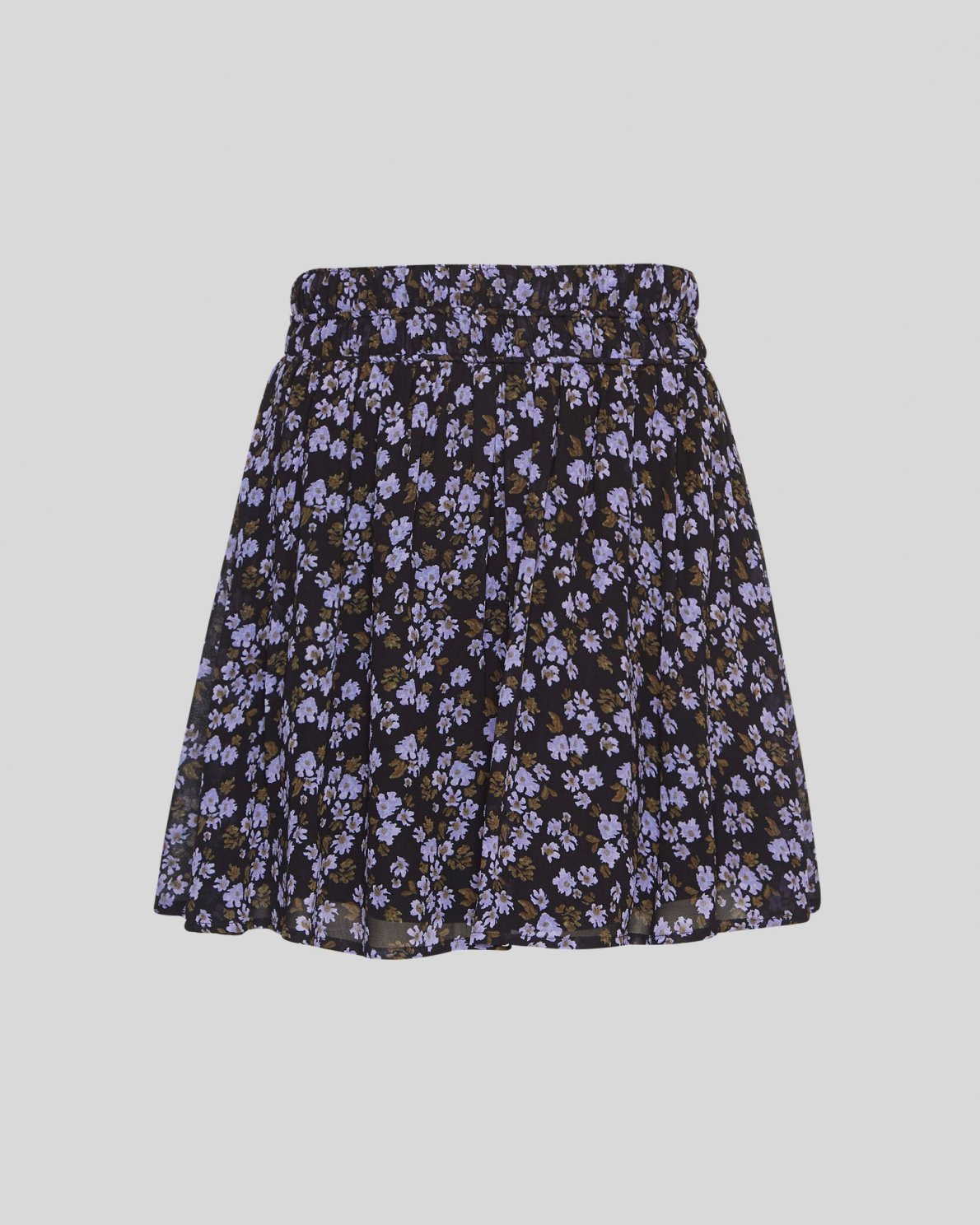 MSCH Copenhagen Kasandra Orabella Damenrock mit Blumenmuster – Schwarz/Lavendel