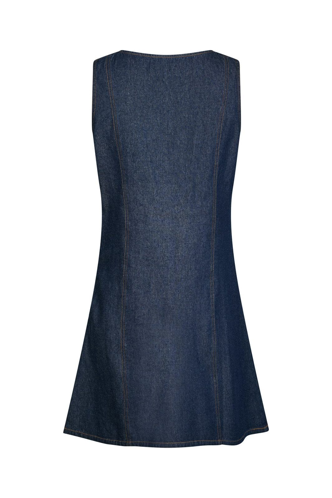 Neo Noir Nava Dunkelblaues Jeans-Minikleid – Ärmelloses A-Linien-Kleid mit V-Ausschnitt | Damen