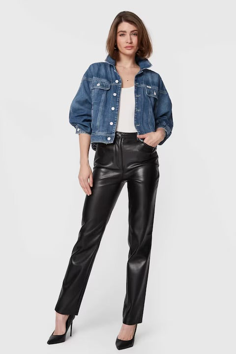 Guess Kelly Hose aus Kunstleder – Schwarz