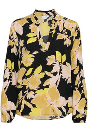 Saint Tropez Eda Bluse mit Blumenprint – Schwarz