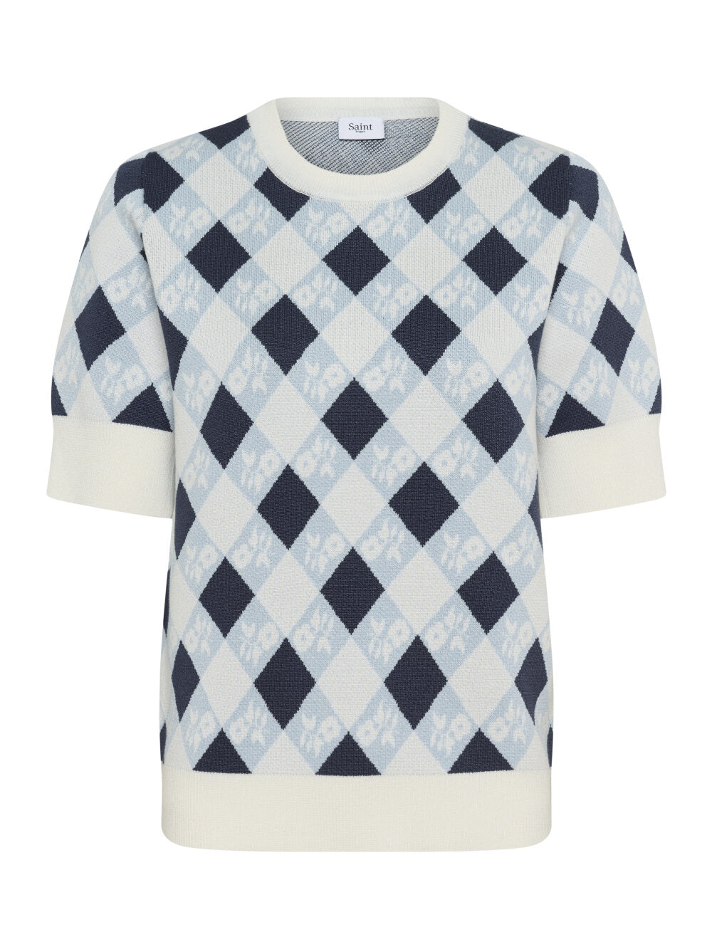 Saint Tropez MECHELLESZ Pullover – Cloud Naval Blue Argyle