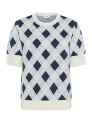 Saint Tropez MECHELLESZ Rautenpullover – Marineblau